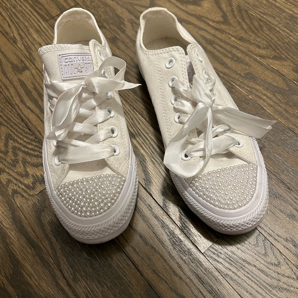 Blinged up bridal converse